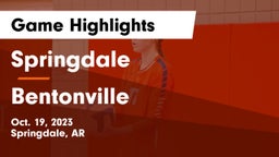 Springdale  vs Bentonville  Game Highlights - Oct. 19, 2023