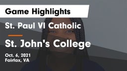 St. Paul VI Catholic  vs St. John's College  Game Highlights - Oct. 6, 2021
