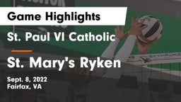 St. Paul VI Catholic  vs St. Mary's Ryken  Game Highlights - Sept. 8, 2022