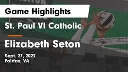 St. Paul VI Catholic  vs Elizabeth Seton  Game Highlights - Sept. 27, 2022