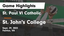 St. Paul VI Catholic  vs St. John's College  Game Highlights - Sept. 29, 2022