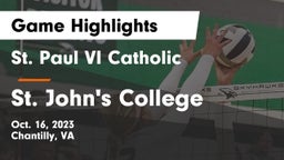 St. Paul VI Catholic  vs St. John's College  Game Highlights - Oct. 16, 2023