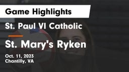 St. Paul VI Catholic  vs St. Mary's Ryken  Game Highlights - Oct. 11, 2023