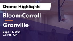 Bloom-Carroll  vs Granville Game Highlights - Sept. 11, 2021