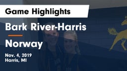 Bark River-Harris  vs Norway  Game Highlights - Nov. 4, 2019