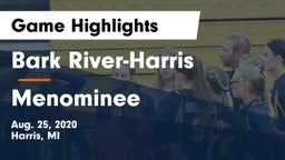 Bark River-Harris  vs Menominee  Game Highlights - Aug. 25, 2020