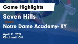 Seven Hills  vs Notre Dame Academy- KY Game Highlights - April 11, 2022