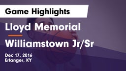 Lloyd Memorial  vs Williamstown Jr/Sr  Game Highlights - Dec 17, 2016