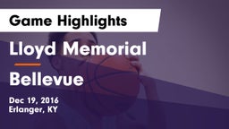 Lloyd Memorial  vs Bellevue  Game Highlights - Dec 19, 2016