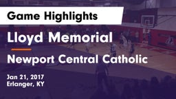Lloyd Memorial  vs Newport Central Catholic  Game Highlights - Jan 21, 2017