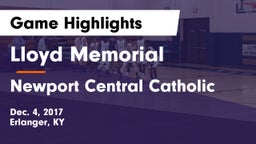 Lloyd Memorial  vs Newport Central Catholic  Game Highlights - Dec. 4, 2017