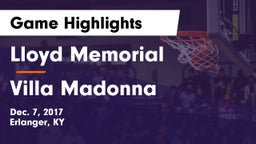 Lloyd Memorial  vs Villa Madonna  Game Highlights - Dec. 7, 2017
