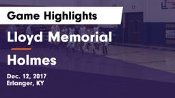 Lloyd Memorial  vs Holmes  Game Highlights - Dec. 12, 2017