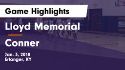 Lloyd Memorial  vs Conner  Game Highlights - Jan. 3, 2018
