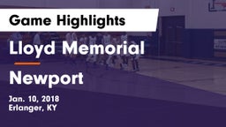 Lloyd Memorial  vs Newport  Game Highlights - Jan. 10, 2018