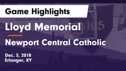 Lloyd Memorial  vs Newport Central Catholic  Game Highlights - Dec. 3, 2018