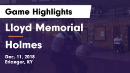 Lloyd Memorial  vs Holmes  Game Highlights - Dec. 11, 2018