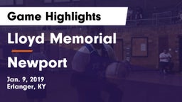 Lloyd Memorial  vs Newport Game Highlights - Jan. 9, 2019