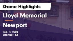 Lloyd Memorial  vs Newport  Game Highlights - Feb. 4, 2020