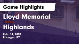 Lloyd Memorial  vs Highlands  Game Highlights - Feb. 14, 2020