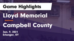 Lloyd Memorial  vs Campbell County  Game Highlights - Jan. 9, 2021