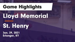 Lloyd Memorial  vs St. Henry  Game Highlights - Jan. 29, 2021