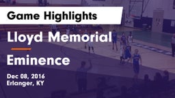 Lloyd Memorial  vs Eminence  Game Highlights - Dec 08, 2016