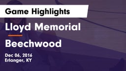 Lloyd Memorial  vs Beechwood  Game Highlights - Dec 06, 2016