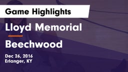 Lloyd Memorial  vs Beechwood  Game Highlights - Dec 26, 2016