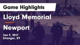 Lloyd Memorial  vs Newport  Game Highlights - Jan 9, 2017