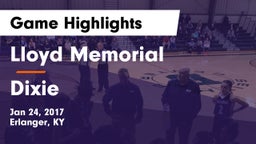 Lloyd Memorial  vs Dixie Game Highlights - Jan 24, 2017