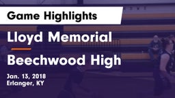 Lloyd Memorial  vs Beechwood High Game Highlights - Jan. 13, 2018