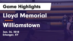 Lloyd Memorial  vs Williamstown  Game Highlights - Jan. 26, 2018