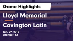 Lloyd Memorial  vs Covington Latin Game Highlights - Jan. 29, 2018