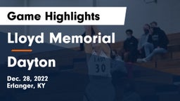 Lloyd Memorial  vs Dayton  Game Highlights - Dec. 28, 2022