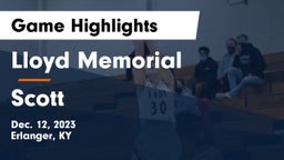 Lloyd Memorial  vs Scott  Game Highlights - Dec. 12, 2023