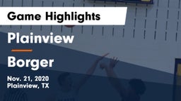 Plainview  vs Borger  Game Highlights - Nov. 21, 2020