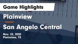 Plainview  vs San Angelo Central  Game Highlights - Nov. 23, 2020