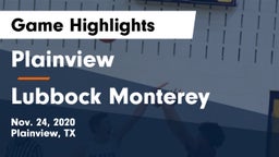 Plainview  vs Lubbock Monterey  Game Highlights - Nov. 24, 2020