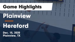 Plainview  vs Hereford  Game Highlights - Dec. 15, 2020