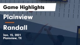 Plainview  vs Randall  Game Highlights - Jan. 15, 2021