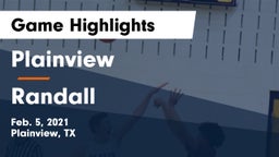 Plainview  vs Randall  Game Highlights - Feb. 5, 2021