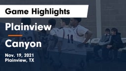 Plainview  vs Canyon  Game Highlights - Nov. 19, 2021