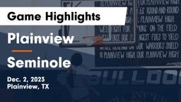 Plainview  vs Seminole  Game Highlights - Dec. 2, 2023