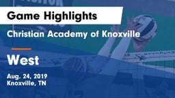 Christian Academy of Knoxville vs West Game Highlights - Aug. 24, 2019