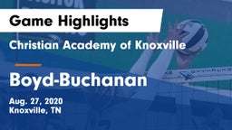 Christian Academy of Knoxville vs Boyd-Buchanan  Game Highlights - Aug. 27, 2020