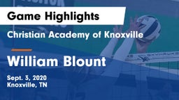 Christian Academy of Knoxville vs William Blount  Game Highlights - Sept. 3, 2020