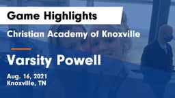 Christian Academy of Knoxville vs Varsity Powell Game Highlights - Aug. 16, 2021