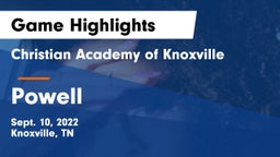 Christian Academy of Knoxville vs Powell  Game Highlights - Sept. 10, 2022