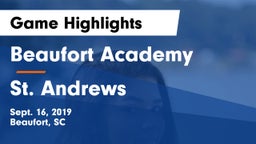 Beaufort Academy vs St. Andrews Game Highlights - Sept. 16, 2019